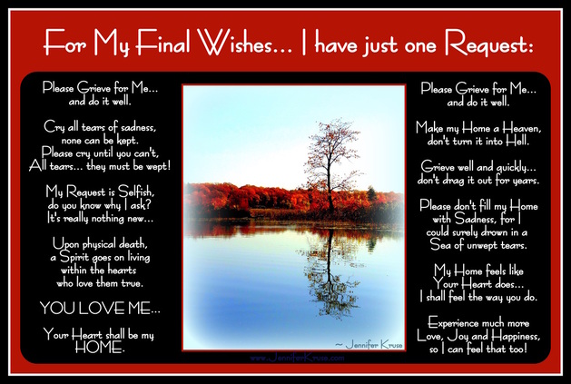 Memorial - Final Wishes Poem: 